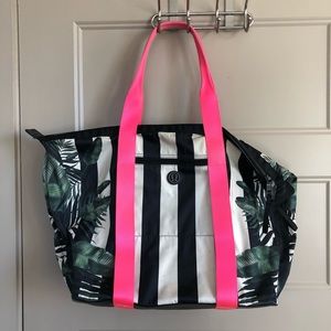 Lululemon Tote with Pink & Palm Detail